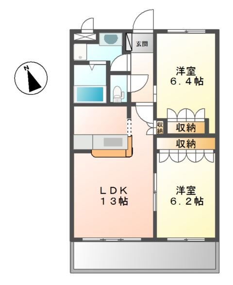 姫路市北条のマンションの間取り