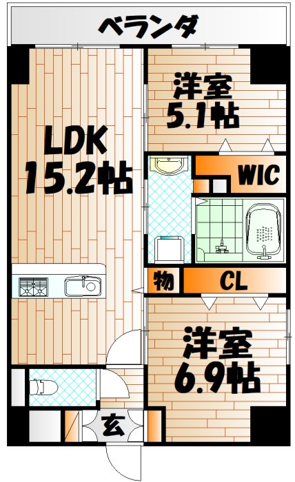 グランシャルール京町の間取り