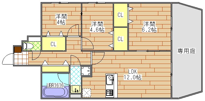 千葉市中央区中央のマンションの間取り