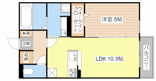 草津市木川町のアパートの間取り