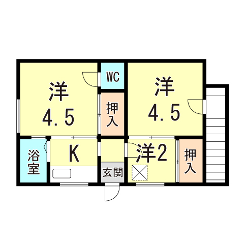 神戸市兵庫区笠松通のアパートの間取り