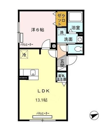 リビングタウン山の手　Ｇの間取り