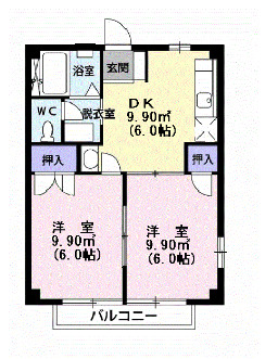 郡山市富久山町福原のアパートの間取り