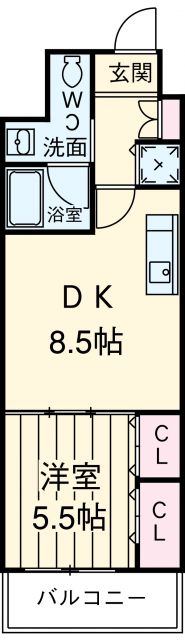 名古屋市瑞穂区堀田通のマンションの間取り