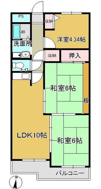 姫路市飾磨区矢倉町のマンションの間取り