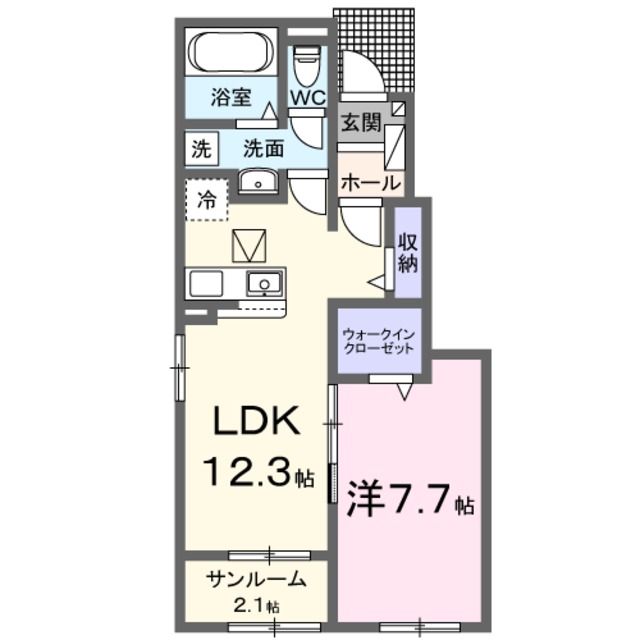 古河市松並のアパートの間取り