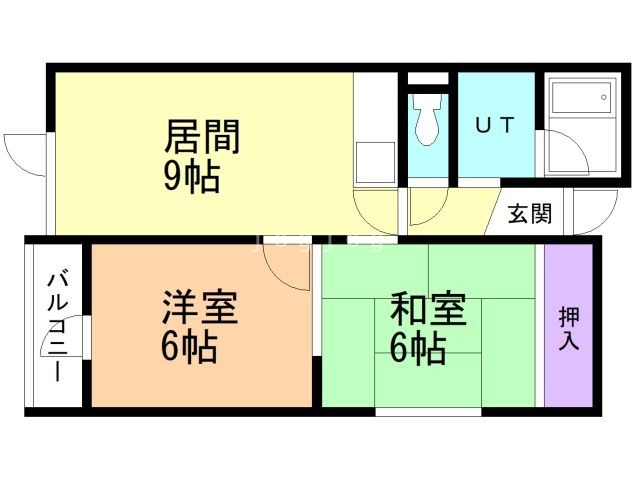 札幌市北区新琴似一条のアパートの間取り