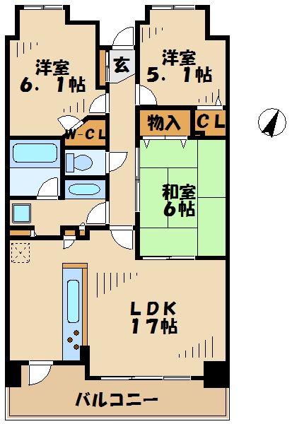 ライオンズヒルズ多摩永山壱番館の間取り