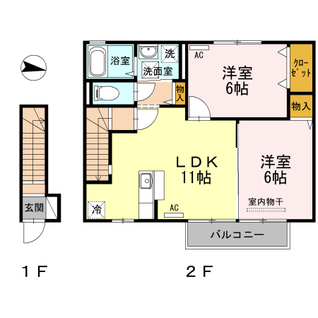 米子市米原のアパートの間取り