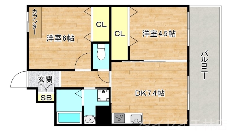 大阪市旭区清水のマンションの間取り