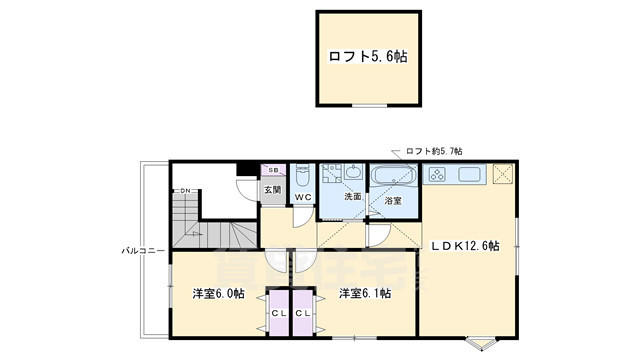 京都グランデII番館の間取り