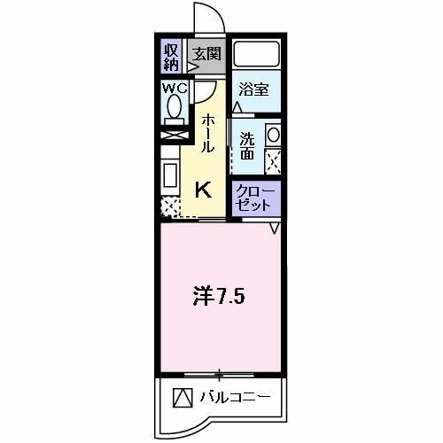 京田辺市東鍵田のマンションの間取り