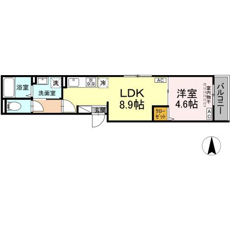 グラナーデ扇I　Cの間取り