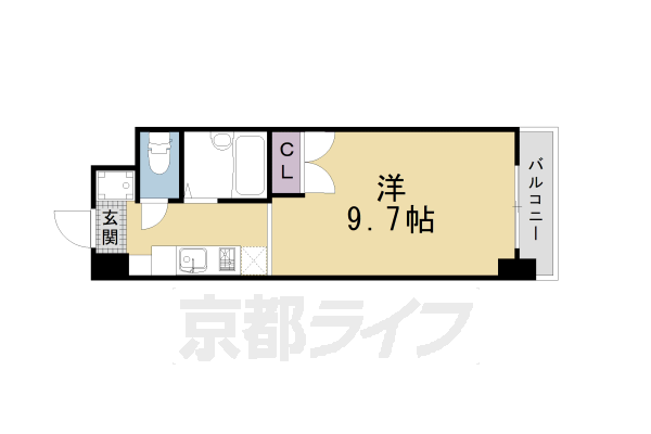 【京都市中京区西ノ京小倉町のマンションの間取り】