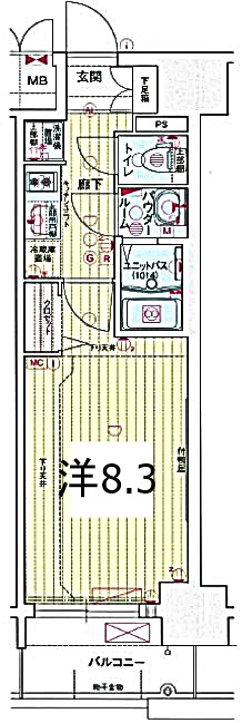 プレサンス大須観音ディオの間取り