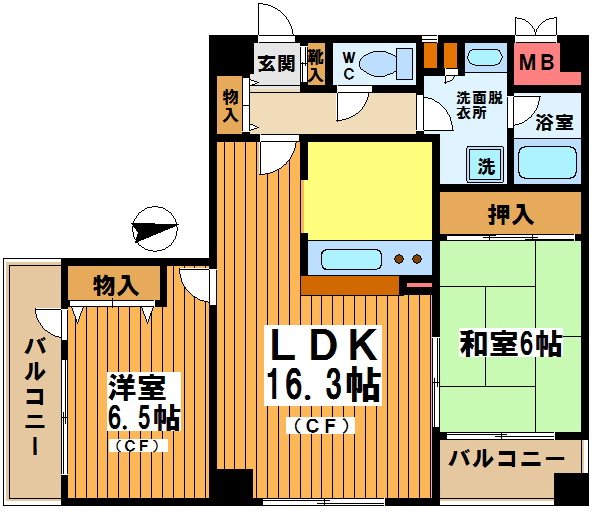 調布市布田のマンションの間取り