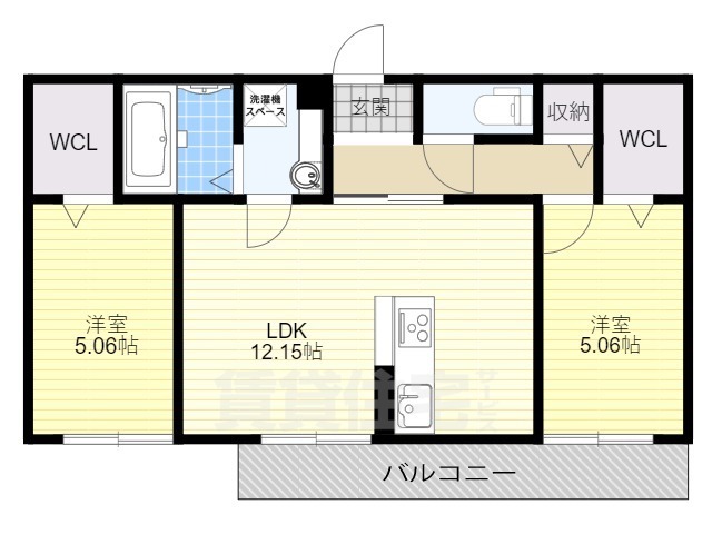 【大津市唐崎のアパートの間取り】