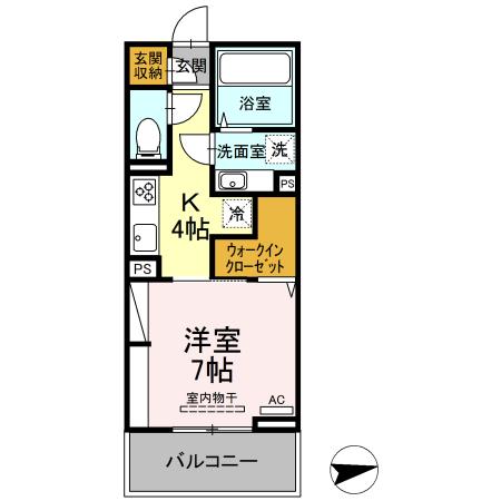 熊本市東区尾ノ上のアパートの間取り