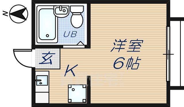 東大阪市東石切町のアパートの間取り