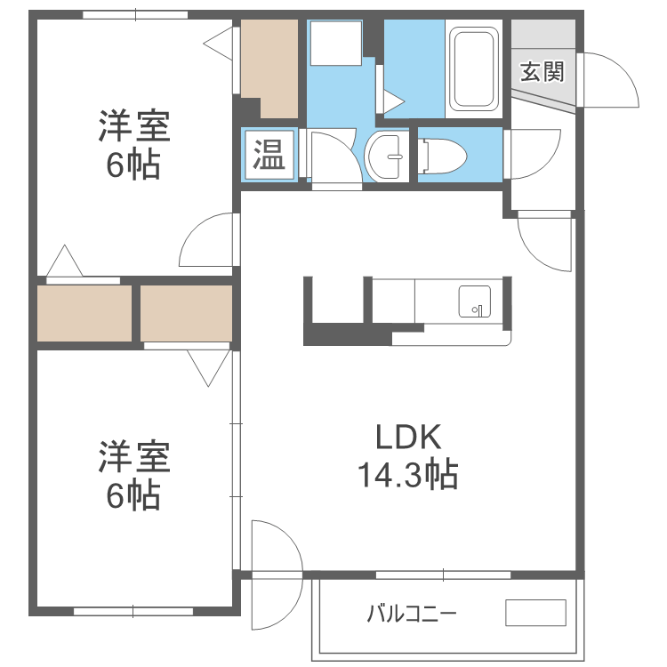 札幌市中央区北十五条西のマンションの間取り