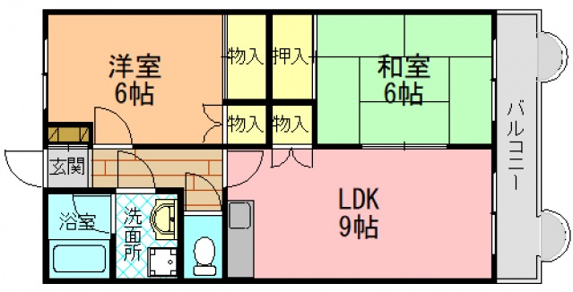 生駒郡斑鳩町龍田西のマンションの間取り