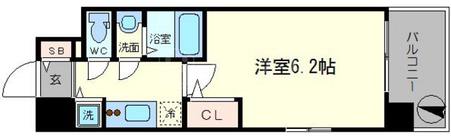 地下鉄四つ橋線 肥後橋駅 徒歩8分 14階建 築12年の間取り写真