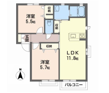 ＪＲ予讃線 新居浜駅 徒歩48分 2階建 築24年の間取り写真
