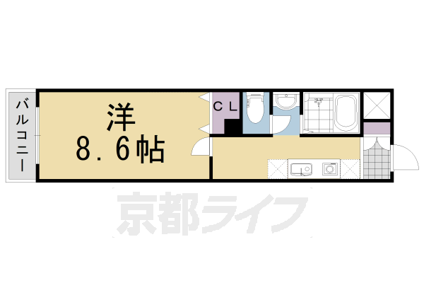 阪急京都線 長岡天神駅 徒歩3分 4階建 築25年の間取り写真
