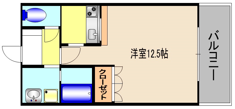 津山市東一宮のアパートの間取り