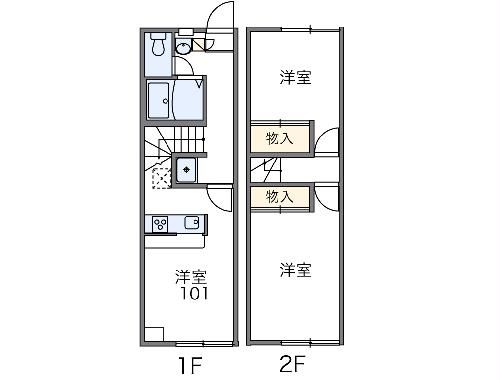 伊豆の国市長岡のアパートの間取り