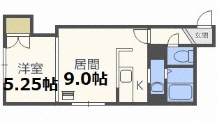 札幌市豊平区豊平二条のマンションの間取り