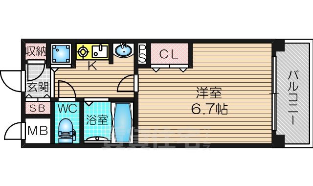 大阪市北区池田町のマンションの間取り