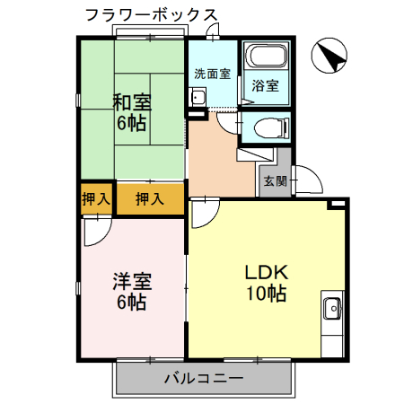 伊丹市中野東のアパートの間取り