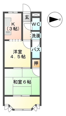 シャンブル　クレール　U　Iの間取り