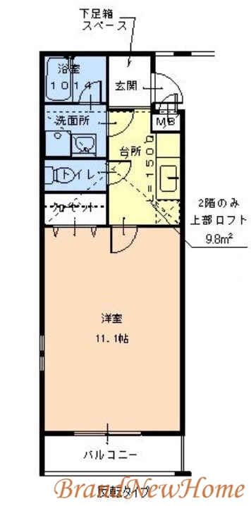 堺市堺区北清水町のアパートの間取り