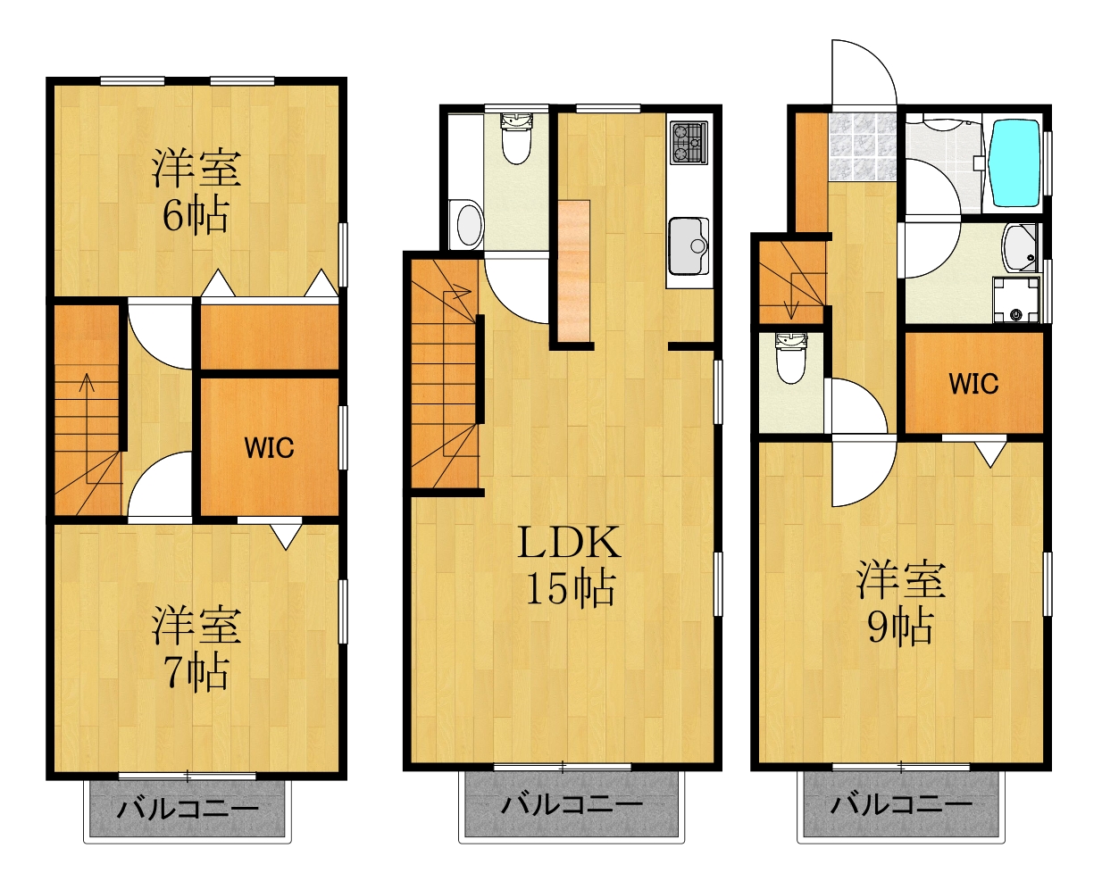 川崎市中原区上小田中のアパートの間取り