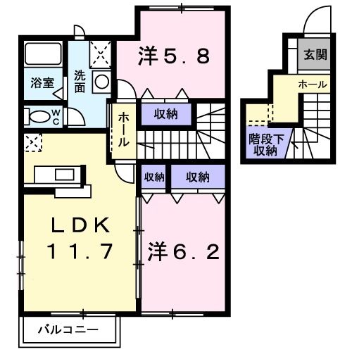 エスコート　Ａの間取り