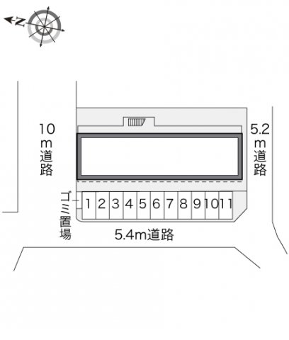 【北九州市八幡東区白川町のアパートの駐車場】