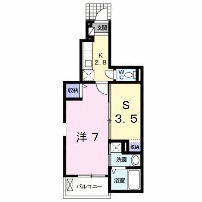 北九州市小倉南区下石田のアパートの間取り