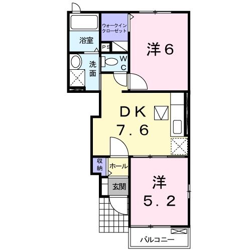 八戸市大字市川町のアパートの間取り