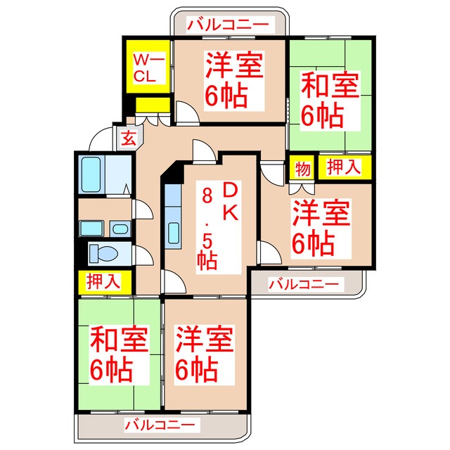 ロイヤルハイツ清水の間取り