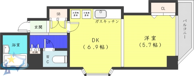 札幌市中央区大通西のマンションの間取り