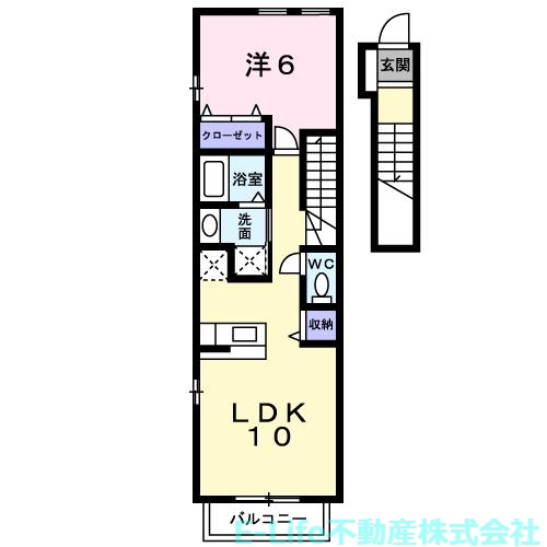 熊本市北区八景水谷のアパートの間取り