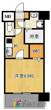 福岡市中央区春吉のマンションの間取り