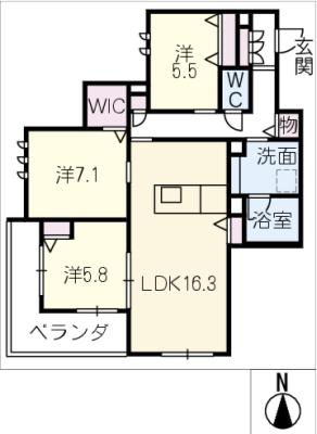 シャーメゾン日進通の間取り