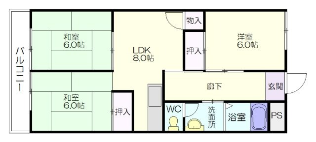 糟屋郡宇美町宇美のマンションの間取り