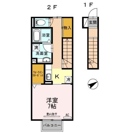 静岡市清水区草薙のアパートの間取り