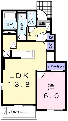 近江八幡市浅小井町のアパートの間取り