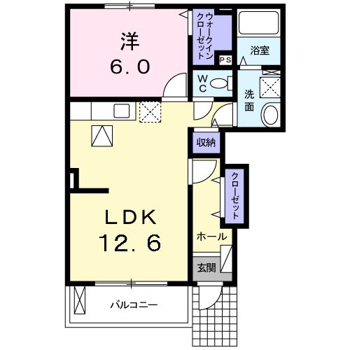 橿原市鳥屋町のアパートの間取り