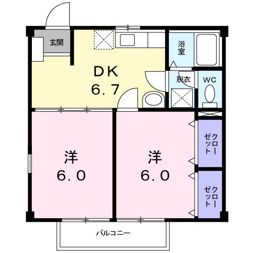 出雲市小山町のアパートの間取り